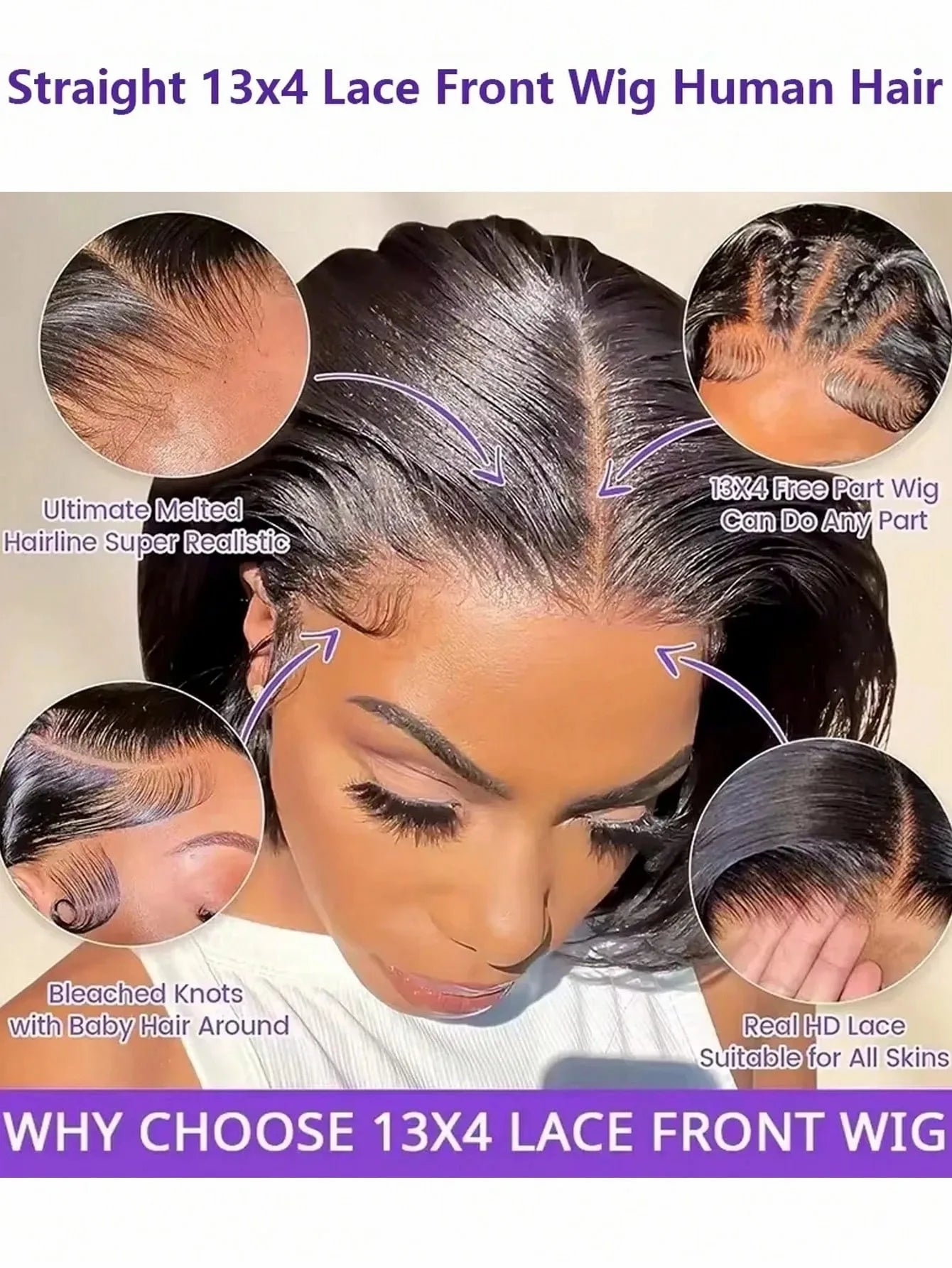 Bob Wig 100% Human Hair Wigs 13X6 Lace Frontal Bob Wig Pre Plucked Hd Lace Short Wig Bleached Knots Natural Black