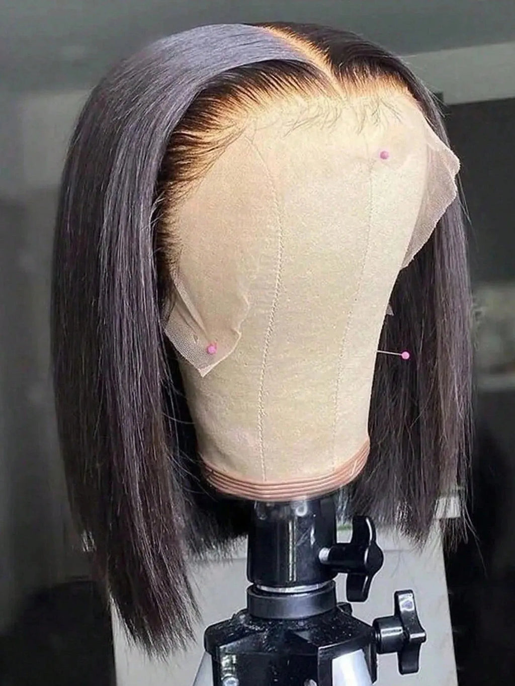 Bob Wig 100% Human Hair Wigs 13X6 Lace Frontal Bob Wig Pre Plucked Hd Lace Short Wig Bleached Knots Natural Black