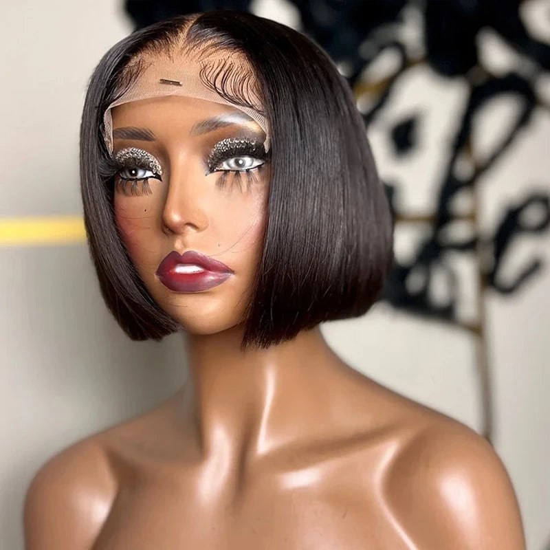 16- 36 inch 13x4 Lace Front Human Hair Wigs for Women Natural Transparent Lace Frontal Wig Bleached Knots Pre-Plucked Straight Wig