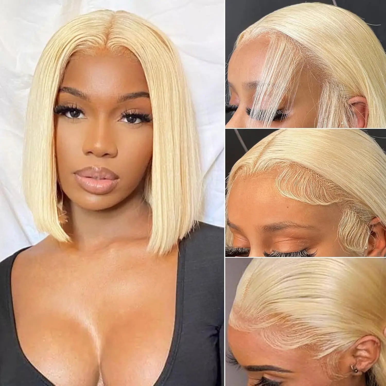 Short Straight Bob Wig Human Hair Wigs Blonde 613 Colored Lace Front Human Hair Wigs 13x4 13x6 Lace Frontal Human Hair Wig