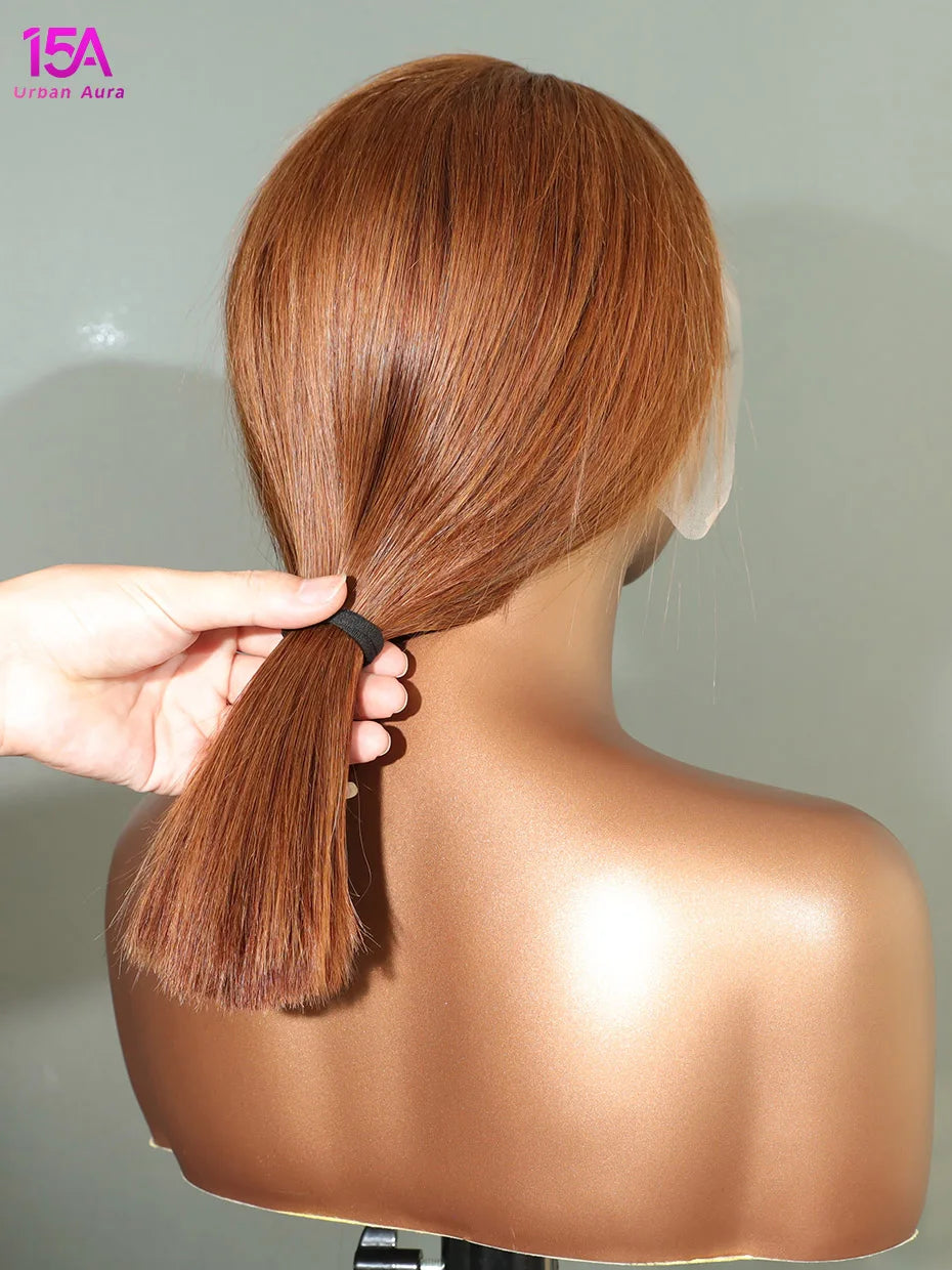 13x4 #4 Brown blonde wig Vietnamese Raw 15A Transparent Lace Front Wig Bob Bone Straight 100% Human Hair colored Wig 250 Density