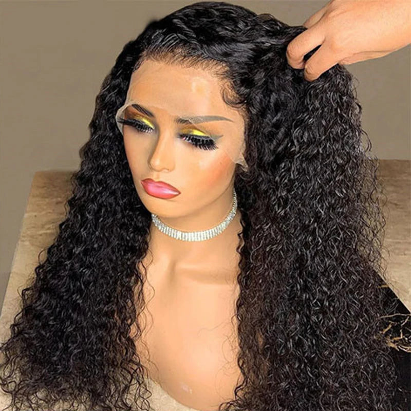 26 inch Kinky Curly 13x6 Lace Front Wigs Jerry Curly 100% Human Hair Wigs Transparent Lace For Women Brazilian On Sale