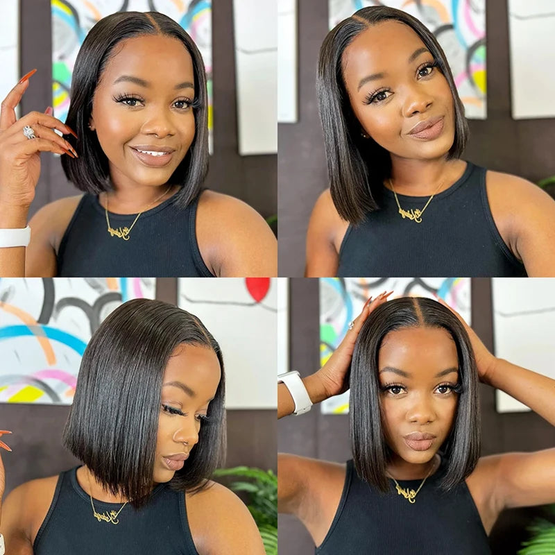 16- 36 inch 13x4 Lace Front Human Hair Wigs for Women Natural Transparent Lace Frontal Wig Bleached Knots Pre-Plucked Straight Wig