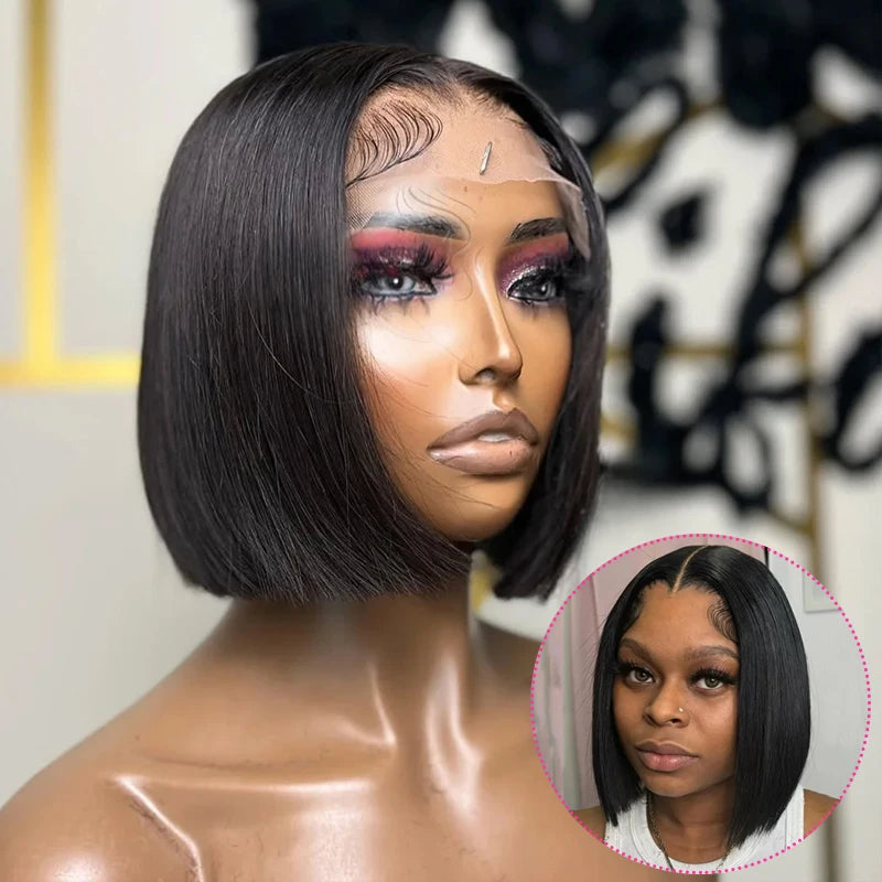 16- 36 inch 13x4 Lace Front Human Hair Wigs for Women Natural Transparent Lace Frontal Wig Bleached Knots Pre-Plucked Straight Wig