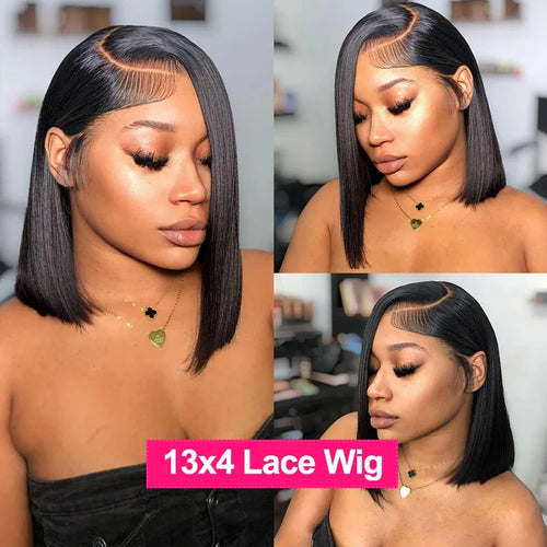 16- 36 inch 13x4 Lace Front Human Hair Wigs for Women Natural Transparent Lace Frontal Wig Bleached Knots Pre-Plucked Straight Wig